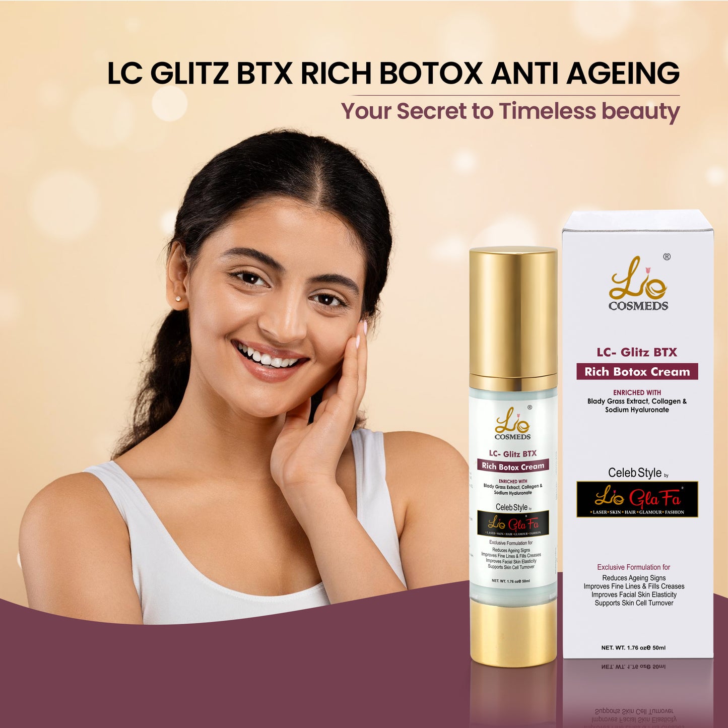 LC Glitz BTX Rich Botox Anti Ageing Cream
