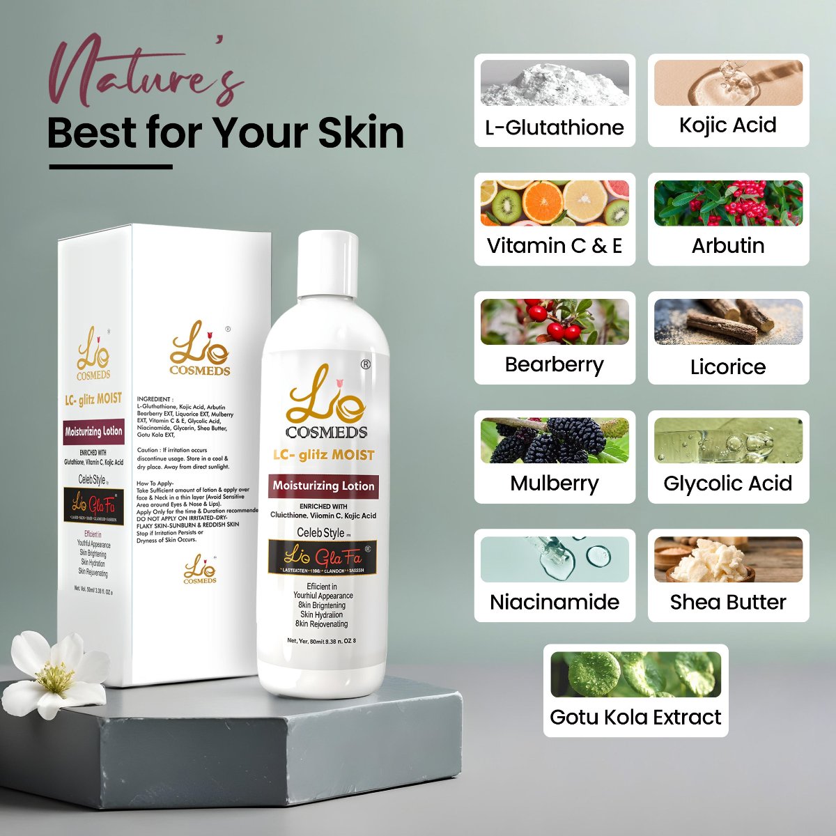 LC-Glitz Glutathione Skin Brightening Moisturizing Lotion (100ml)