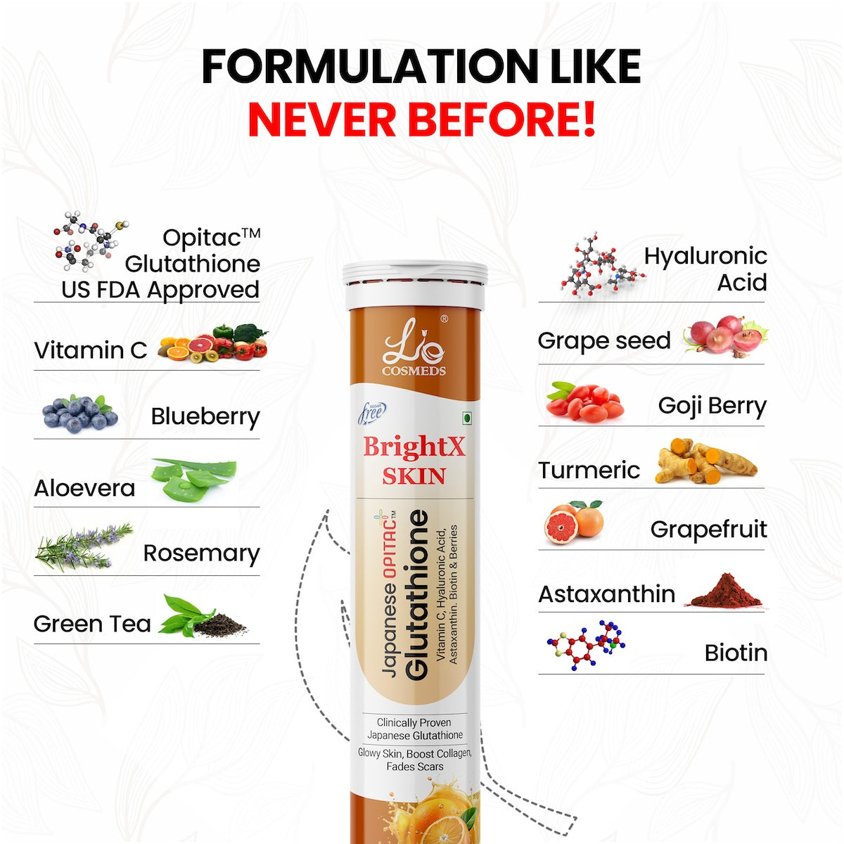 BrightX Opitac Japanese Glutathione Effervescent Tablets