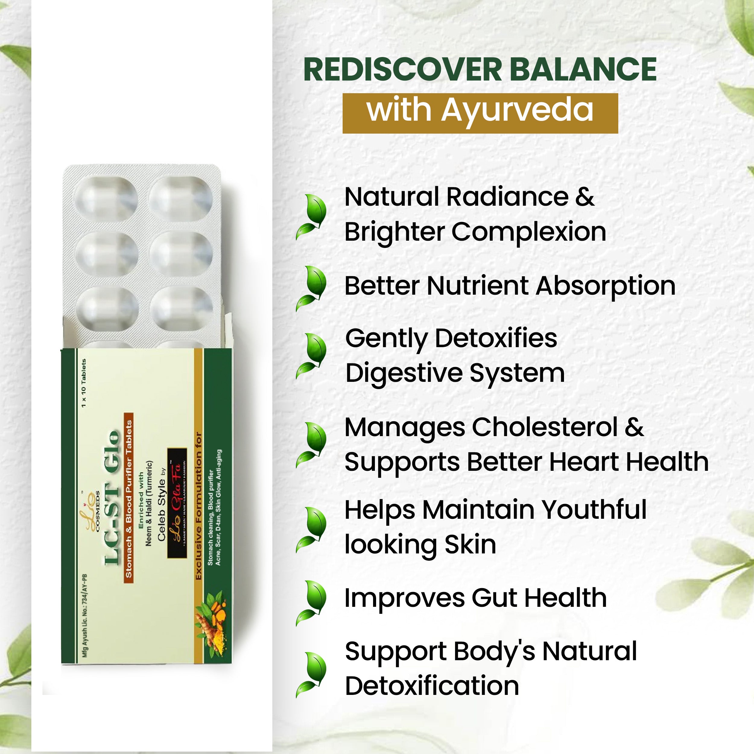 LC STGLO Ayurvedic Blood & Stomach Purifier Tablets (30 Tablets)