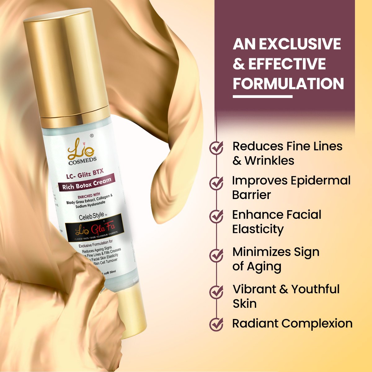 LC Glitz BTX Rich Botox Anti Ageing Cream