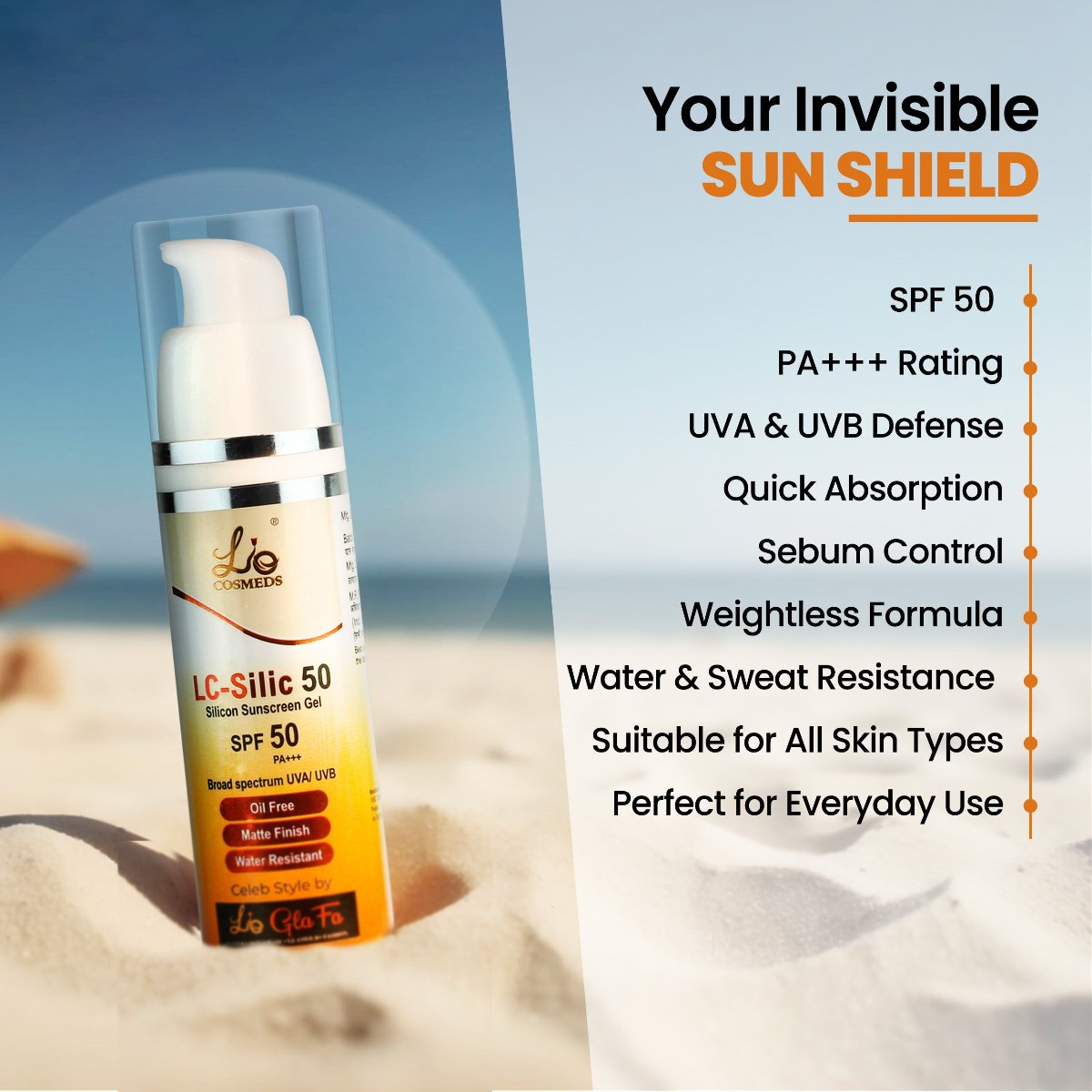 LC Silic50 Matte Silicon Sunscreen Gel (BUY 1 GET 1 FREE)