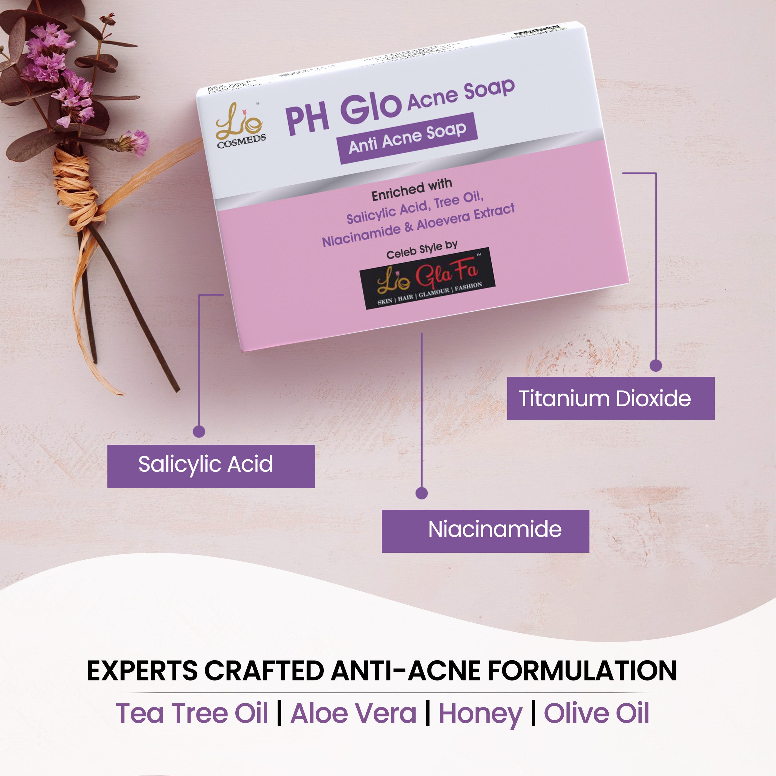 PHGLO Anti-Acne Soap: Fight Breakouts and Reveal Clearer Skin (Pack of 4)