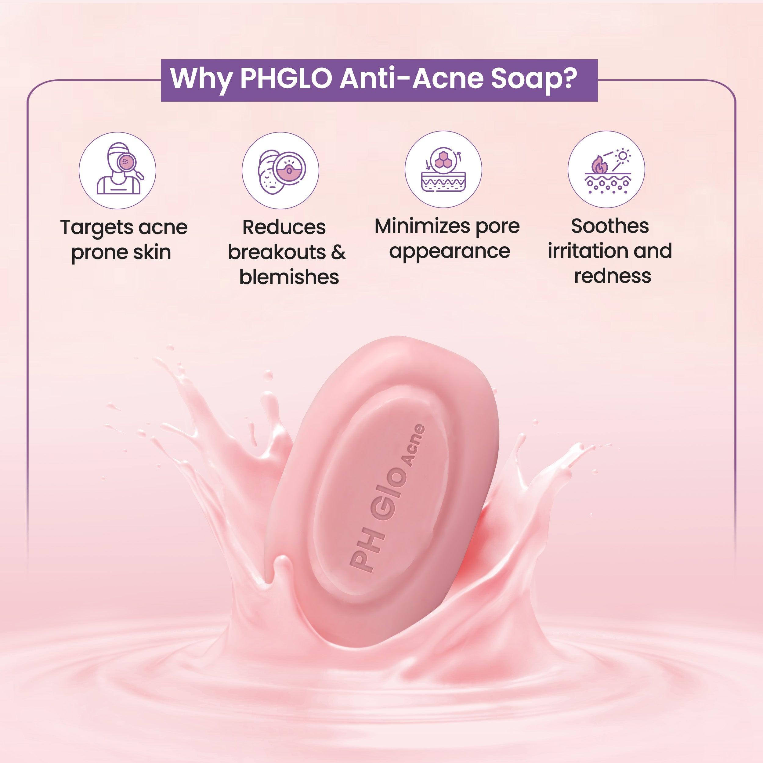 PHGLO Anti-Acne Soap: Fight Breakouts and Reveal Clearer Skin (Pack of 4)