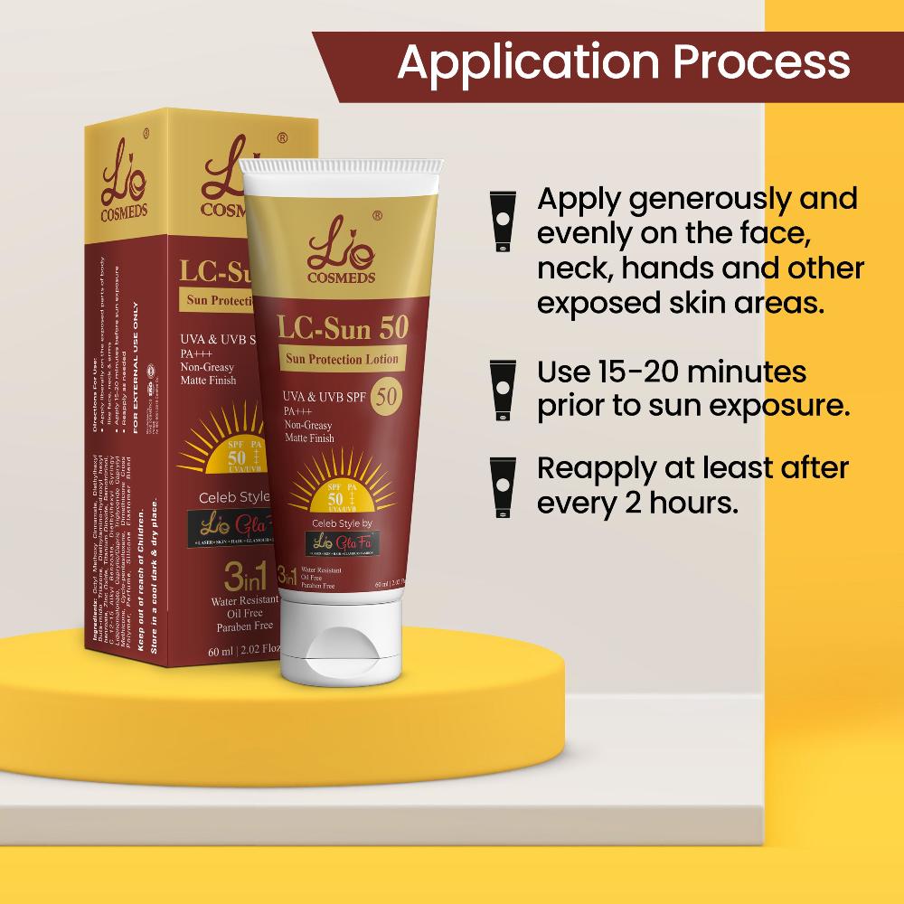 LC Sun 50 SPF50 Sun Protection (Matte Finish) Sunscreen Lotion (BUY 1 GET 1 FREE)