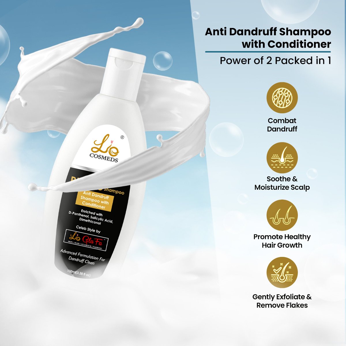 PHGLO Anti Dandruff Shampoo With Conditioner (FREE Doctors Consultation)