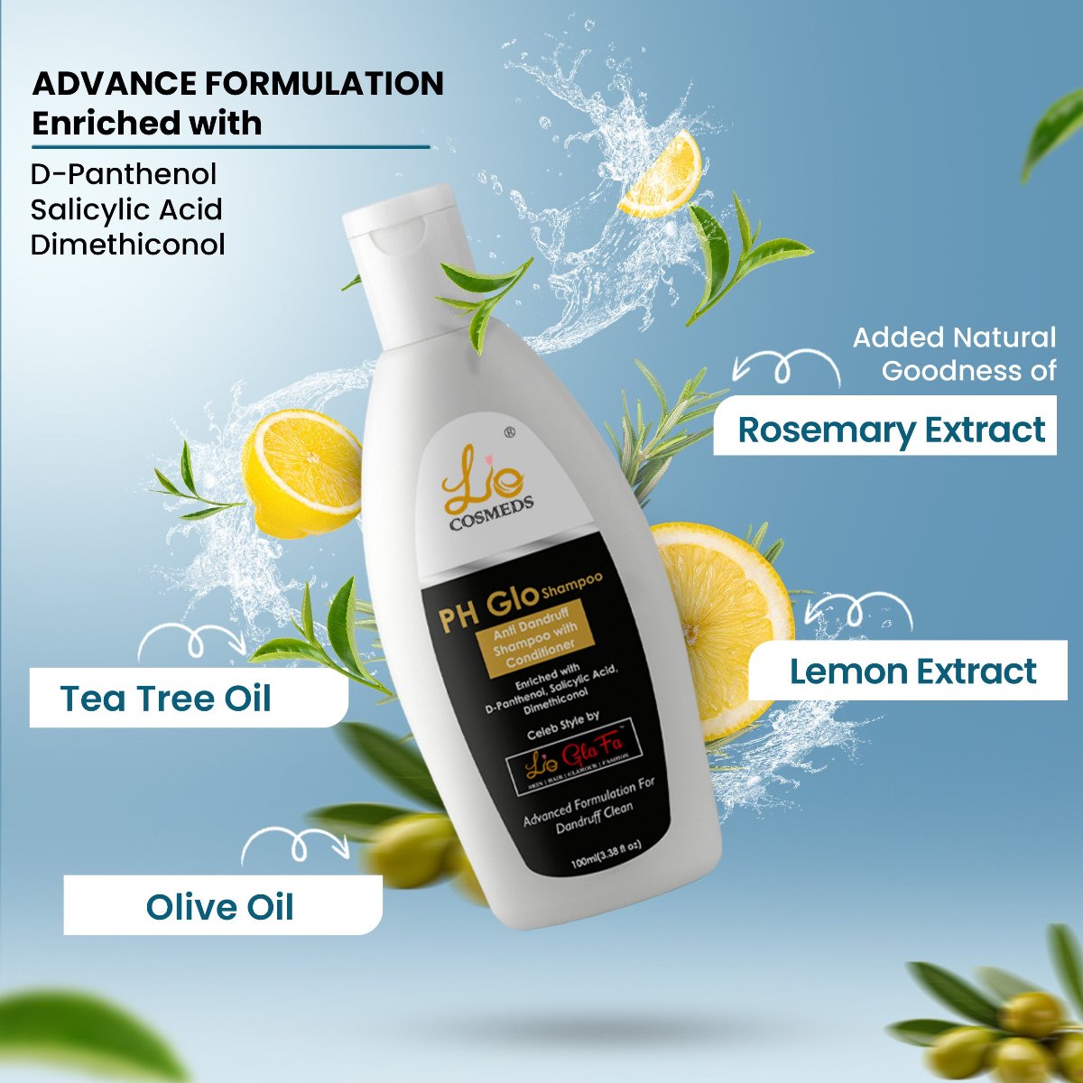 PHGLO Anti Dandruff Shampoo With Conditioner (FREE Doctors Consultation)