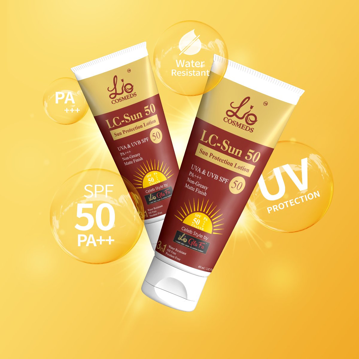 LC Sun 50 SPF50 Sun Protection (Matte Finish) Sunscreen Lotion Lio Cosmeds