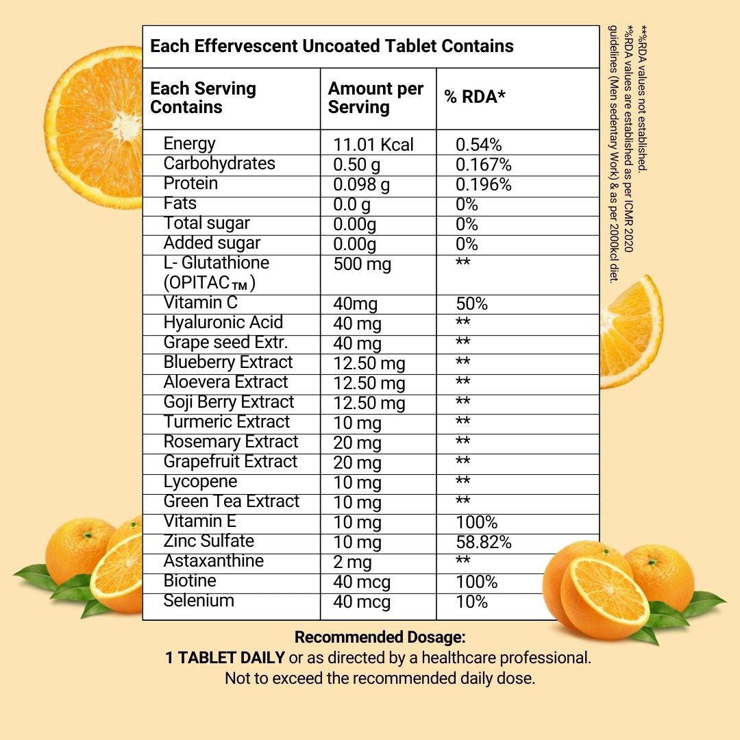 BrightX Opitac Japanese Glutathione Effervescent Tablets